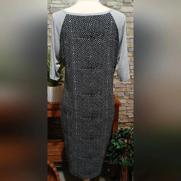 Lularoe Julia Shirt Dress Black Gray XL - Picture 3 of 5